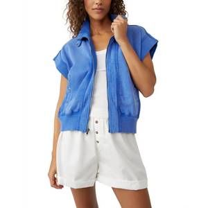 Veste En Cuir Free People Doma - Taille S, Couleur Blanche, D'occasion En Très Bon état, Style Motard
